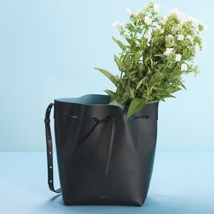 Mansur Gavriel Bucket bag - Black with Marina blue interior